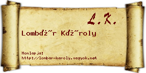 Lombár Károly névjegykártya