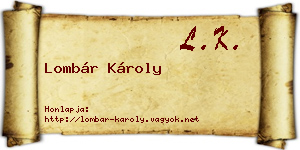Lombár Károly névjegykártya