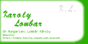karoly lombar business card