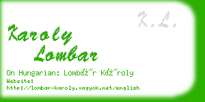 karoly lombar business card